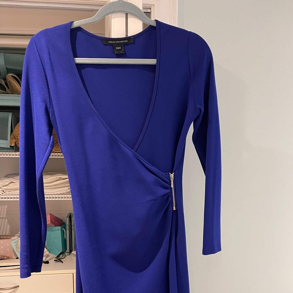 French Connection Body-con blue cocktail dress
